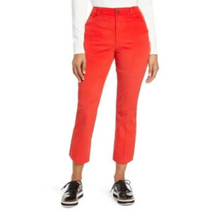 Halogen X Atlantic-Pacific Velveteen Kick Flare Pants In‎ Red Blaze Size 12 NWT